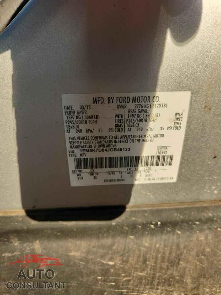 FORD EXPLORER 2018 - 1FM5K7D84JGB48133