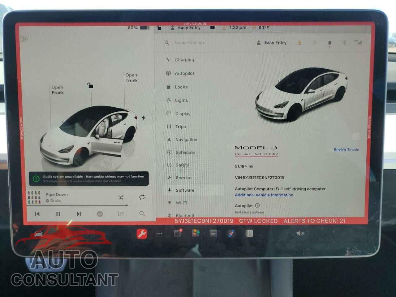 TESLA MODEL 3 2022 - 5YJ3E1EC9NF270019
