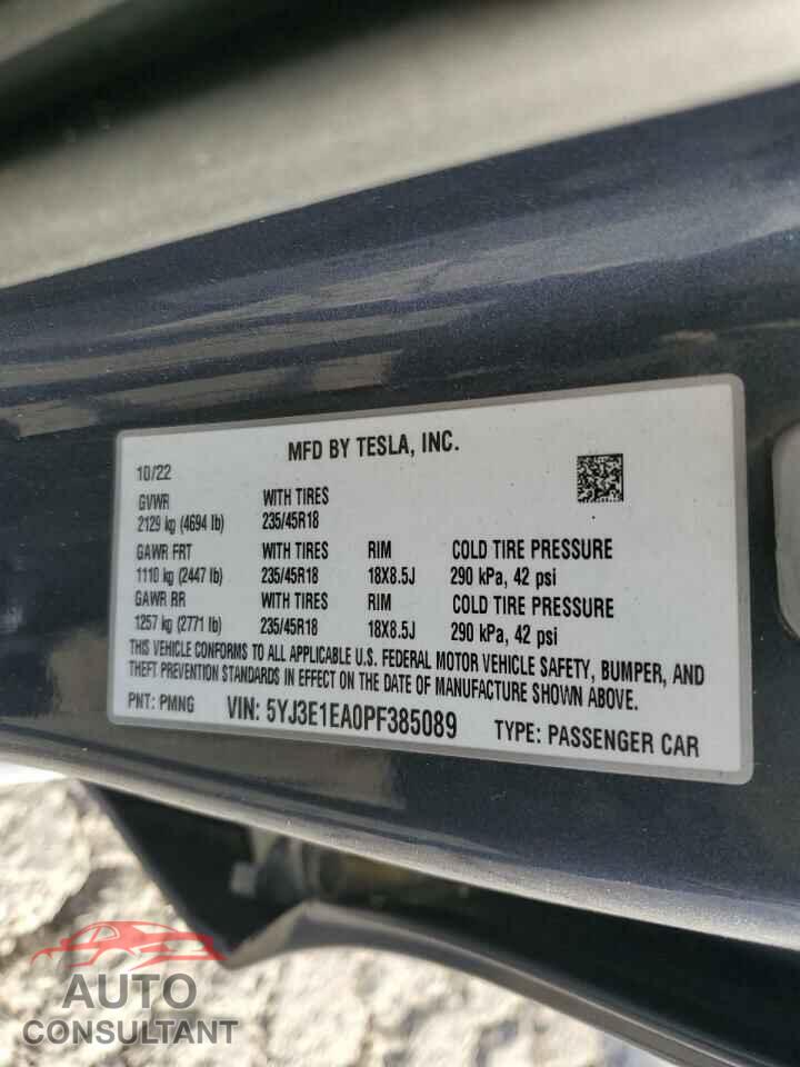 TESLA MODEL 3 2023 - 5YJ3E1EA0PF385089