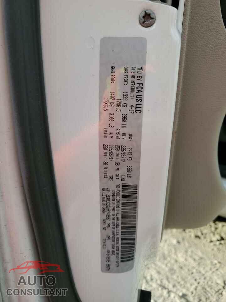 DODGE CARAVAN 2017 - 2C4RDGCG0HR749587