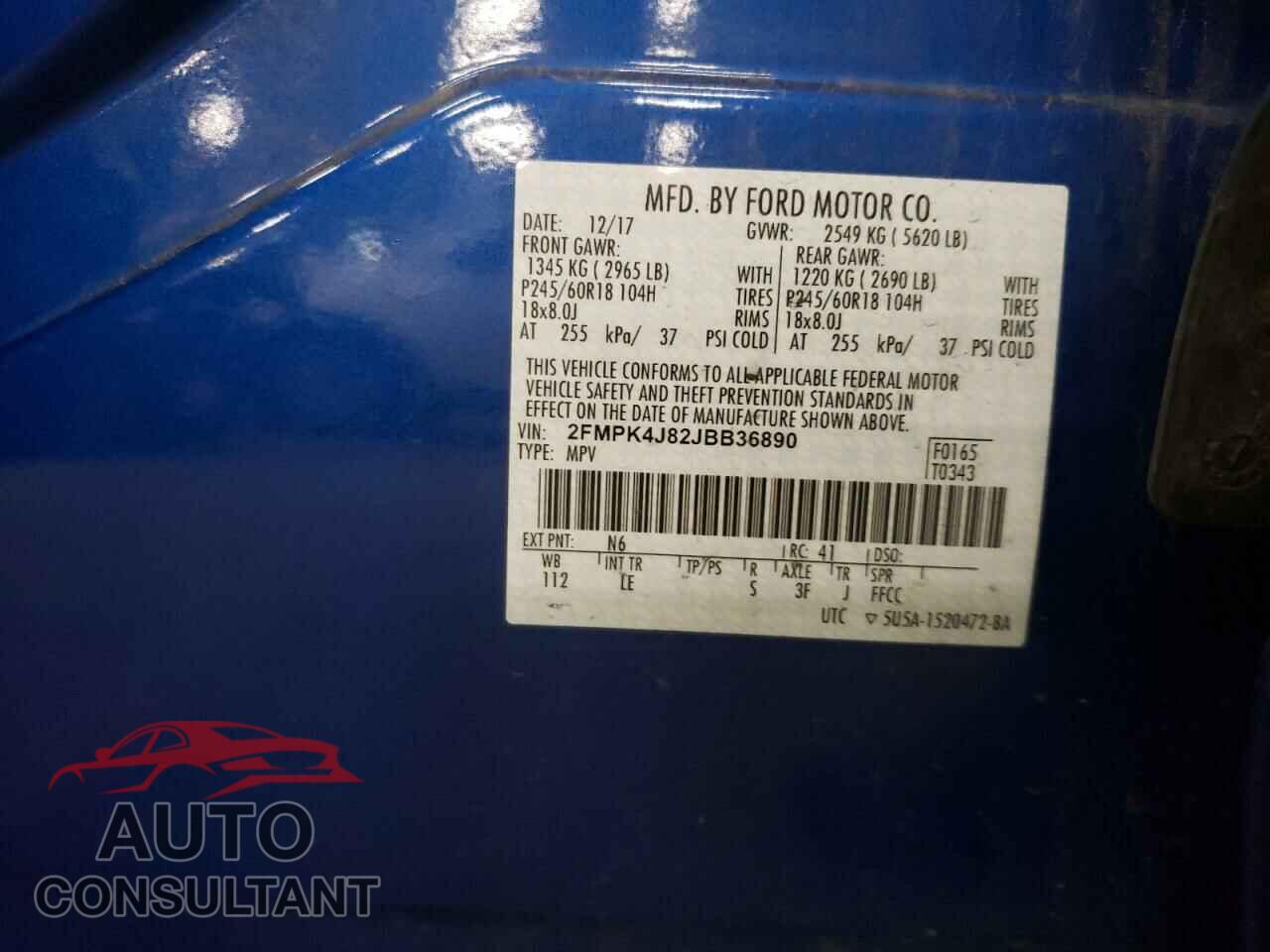 FORD EDGE 2018 - 2FMPK4J82JBB36890
