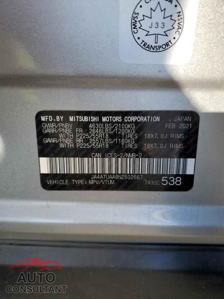 MITSUBISHI ECLIPSE 2022 - JA4ATUAA8NZ602667