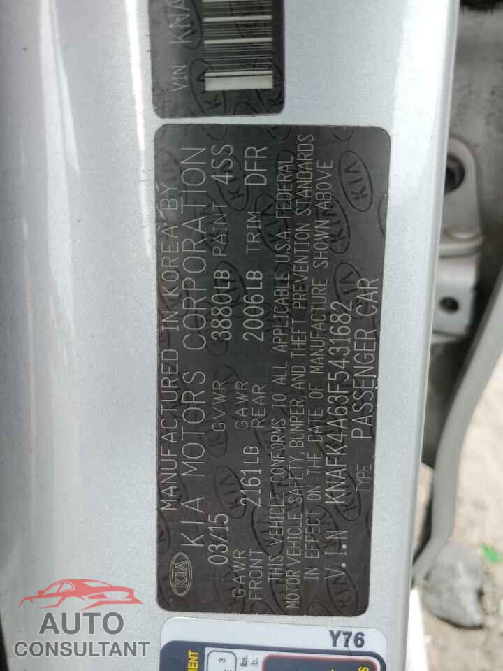 KIA FORTE 2015 - KNAFK4A63F5431682