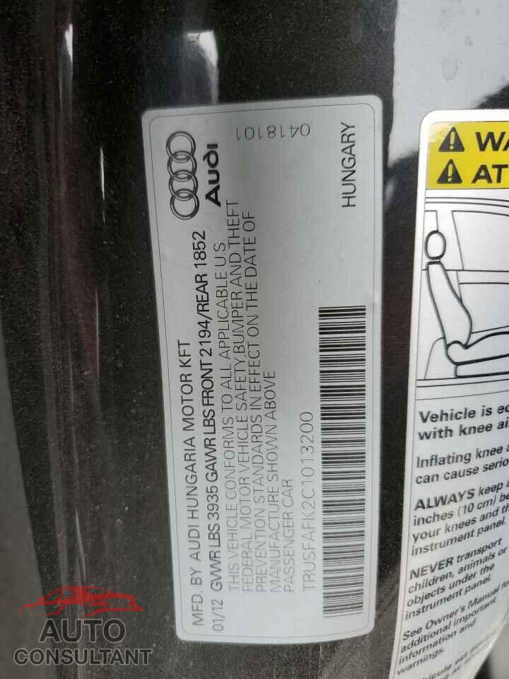 AUDI TT 2012 - TRUSFAFK2C1013200