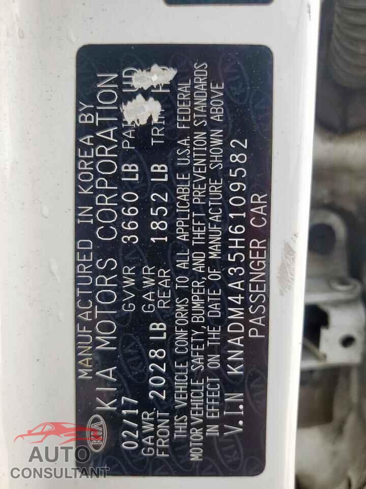 KIA RIO 2017 - KNADM4A35H6109582