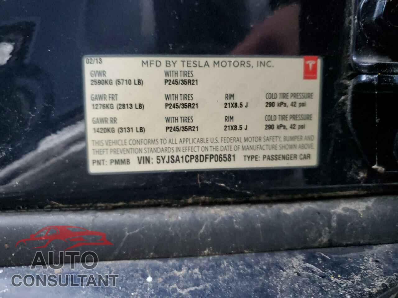 TESLA MODEL S 2013 - 5YJSA1CP8DFP06581