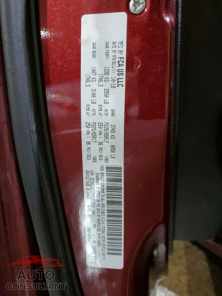 DODGE CARAVAN 2019 - 2C4RDGEG2KR553350