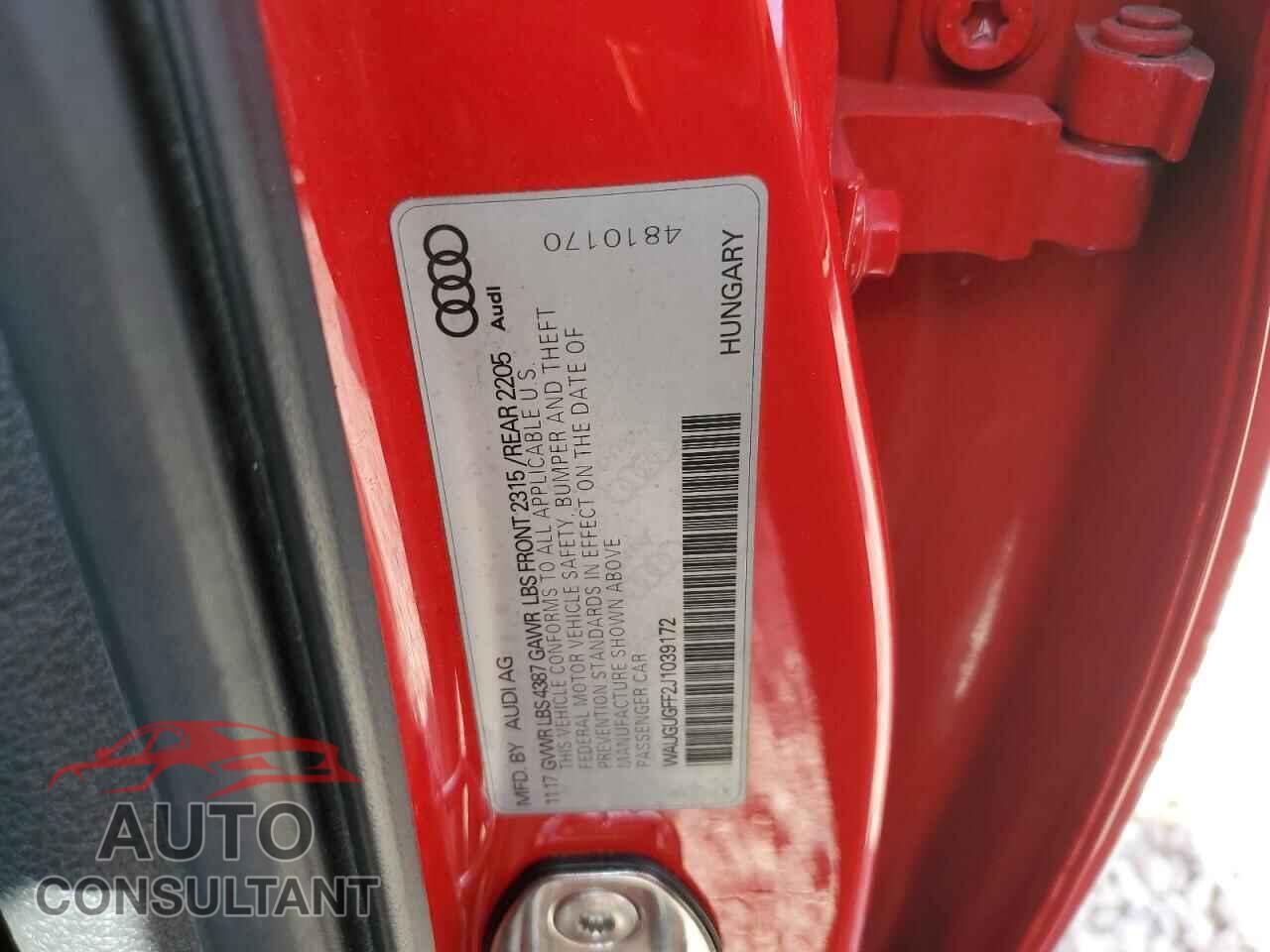AUDI A3 2018 - WAUGUGFF2J1039172