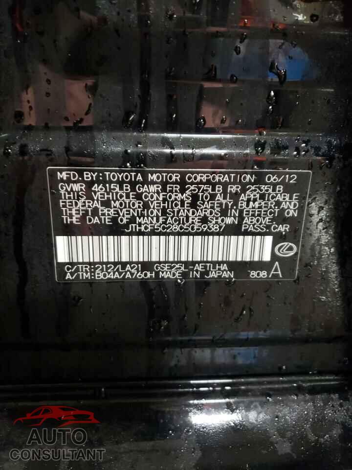 LEXUS IS 2012 - JTHCF5C28C5059387
