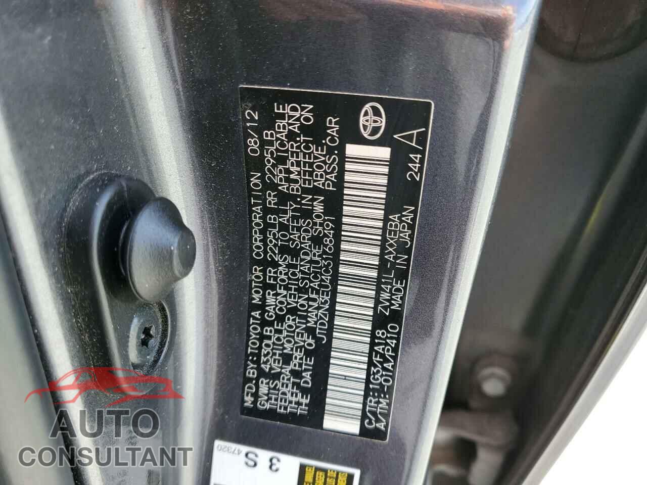 TOYOTA PRIUS 2012 - JTDZN3EU4C3168491