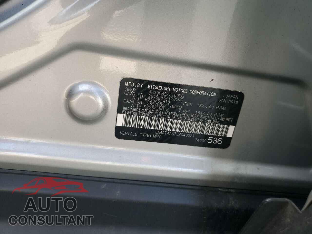 MITSUBISHI ECLIPSE 2018 - JA4AT4AA7JZ043221