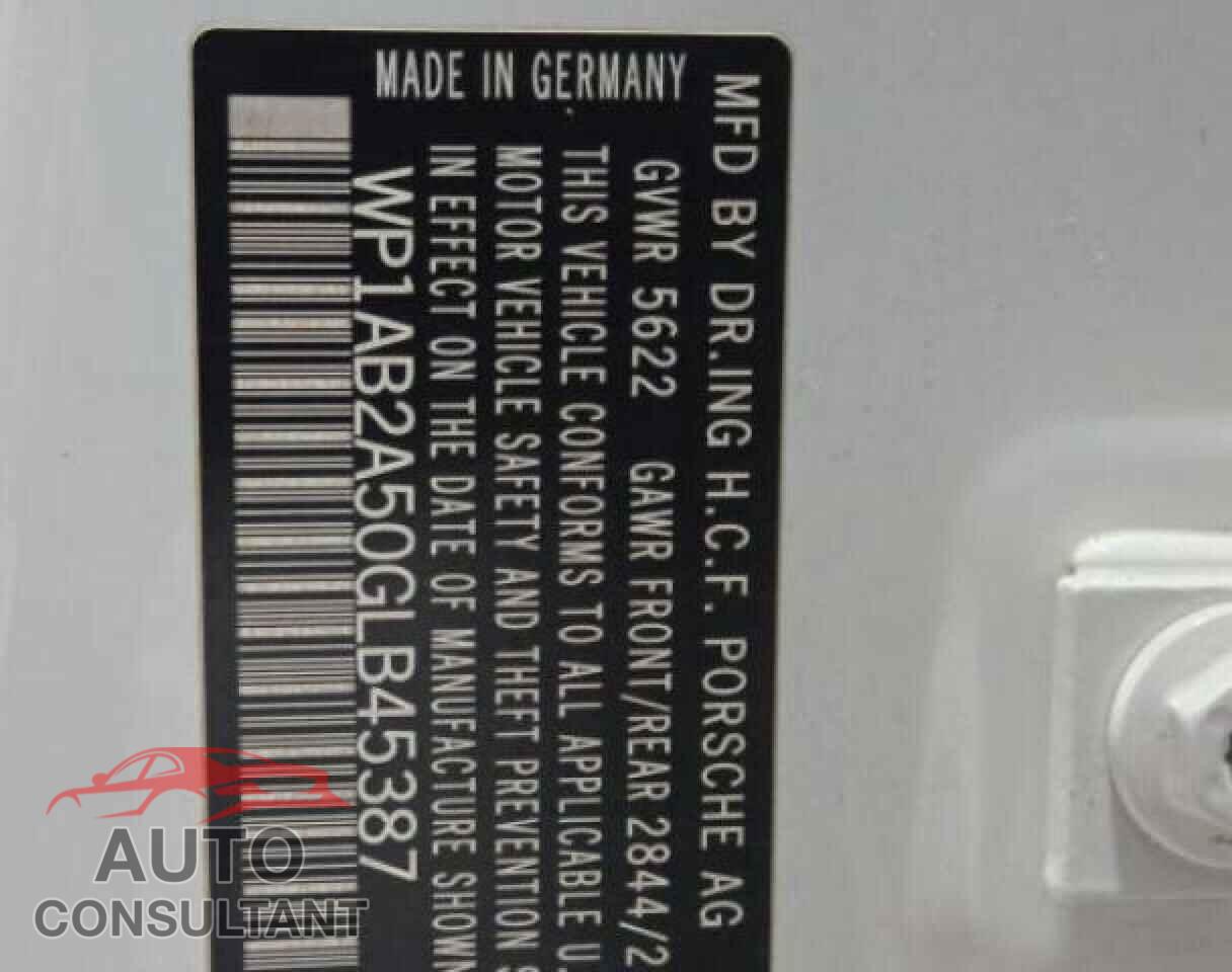 PORSCHE MACAN 2016 - WP1AB2A50GLB45387