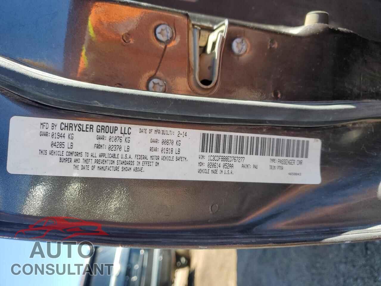DODGE DART 2014 - 1C3CDFBB8ED767277