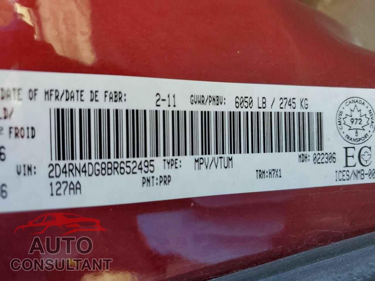 DODGE CARAVAN 2015 - 2C4RDGDG3FR597428
