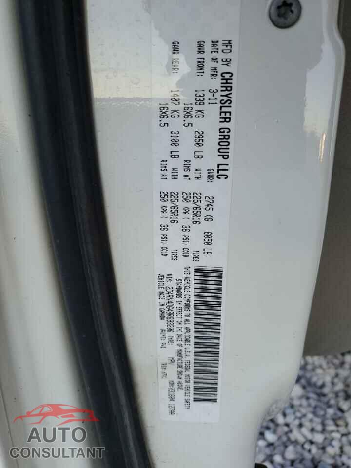 DODGE CARAVAN 2011 - 2D4RN4DG4BR693206