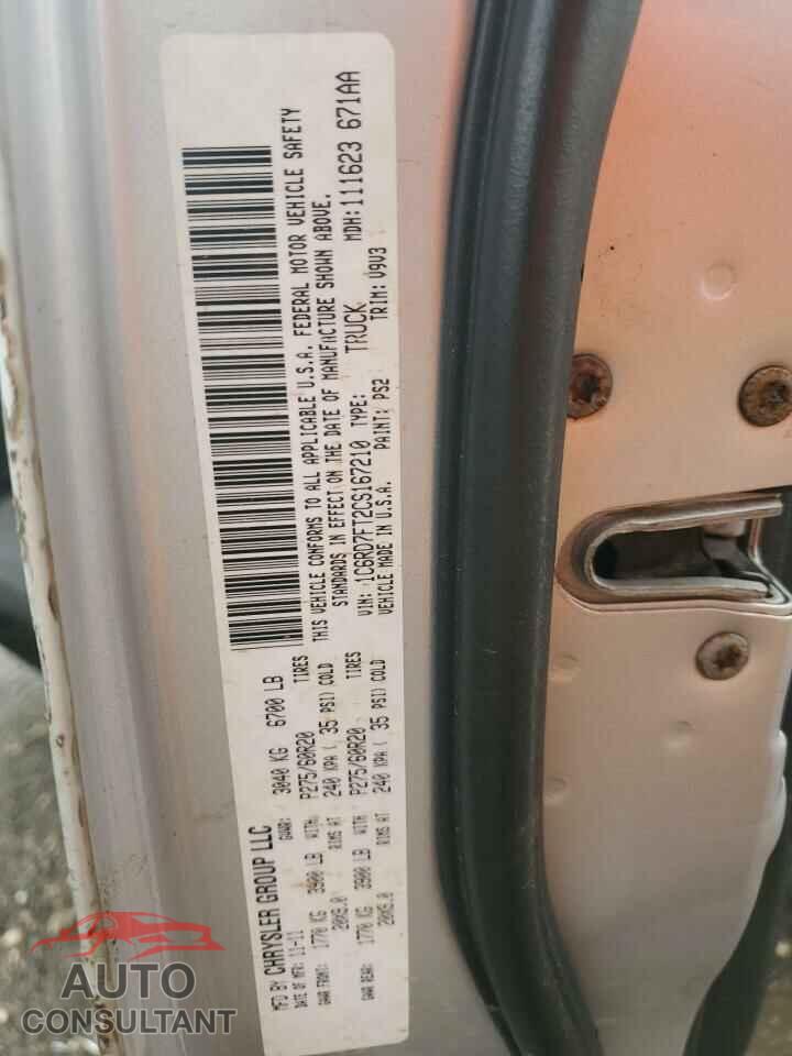 DODGE RAM 1500 2012 - 1C6RD7FT2CS167210