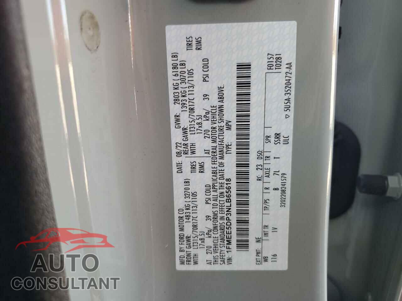 FORD BRONCO 2022 - 1FMEE5DP3NLB65618