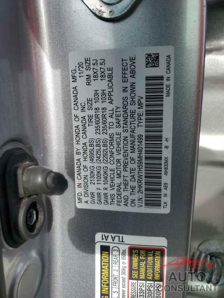 HONDA CRV 2021 - 2HKRW1H59MH401499