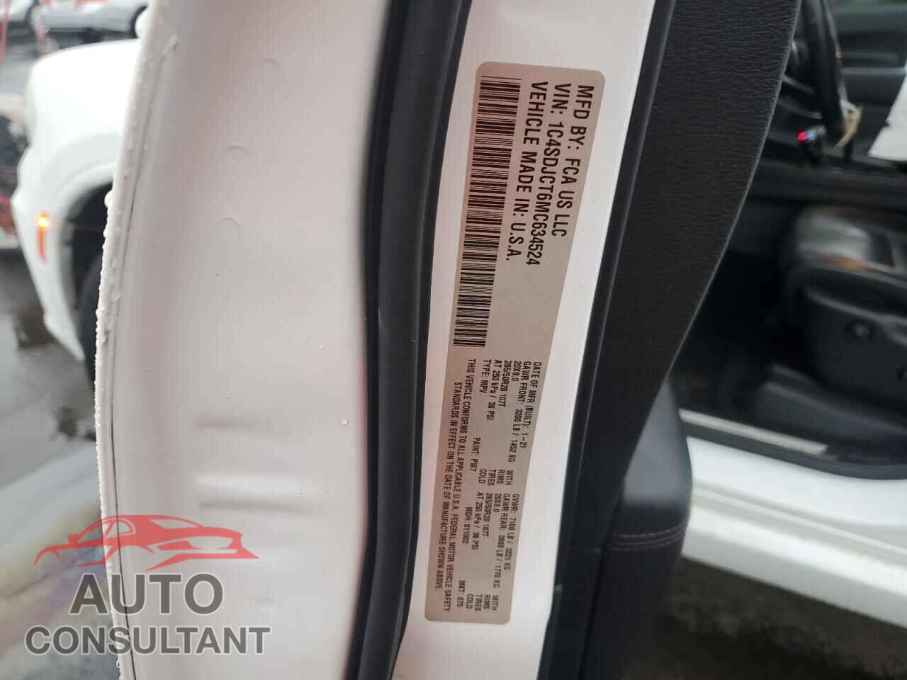 DODGE DURANGO 2021 - 1C4SDJCT6MC634524