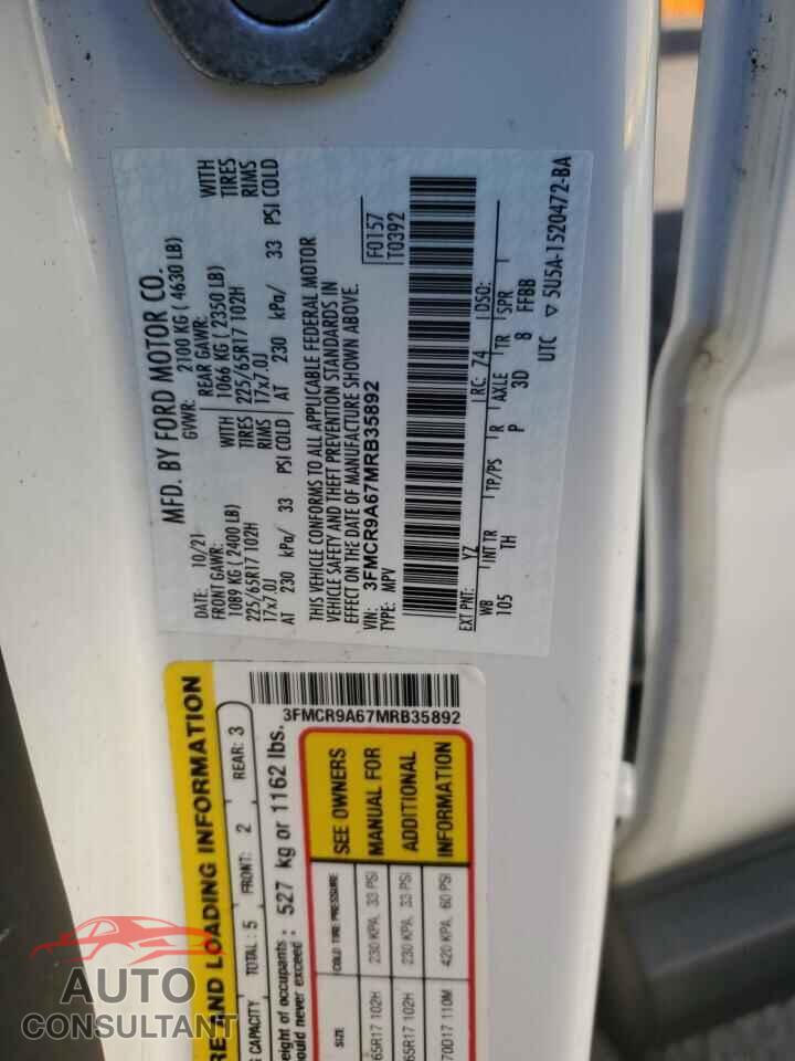 FORD BRONCO 2021 - 3FMCR9A67MRB35892