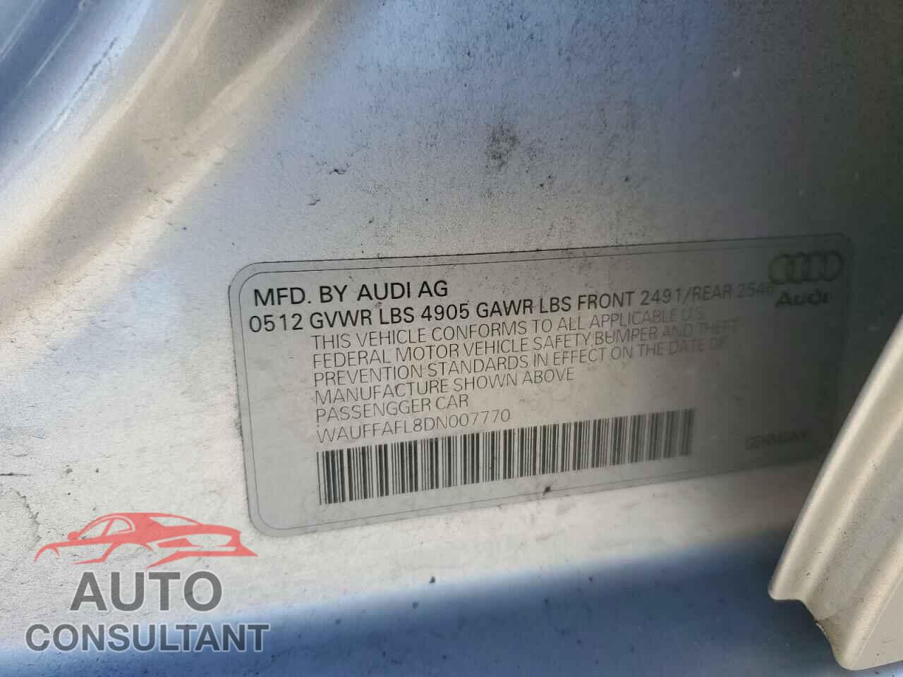 AUDI A4 2013 - WAUFFAFL8DN007770