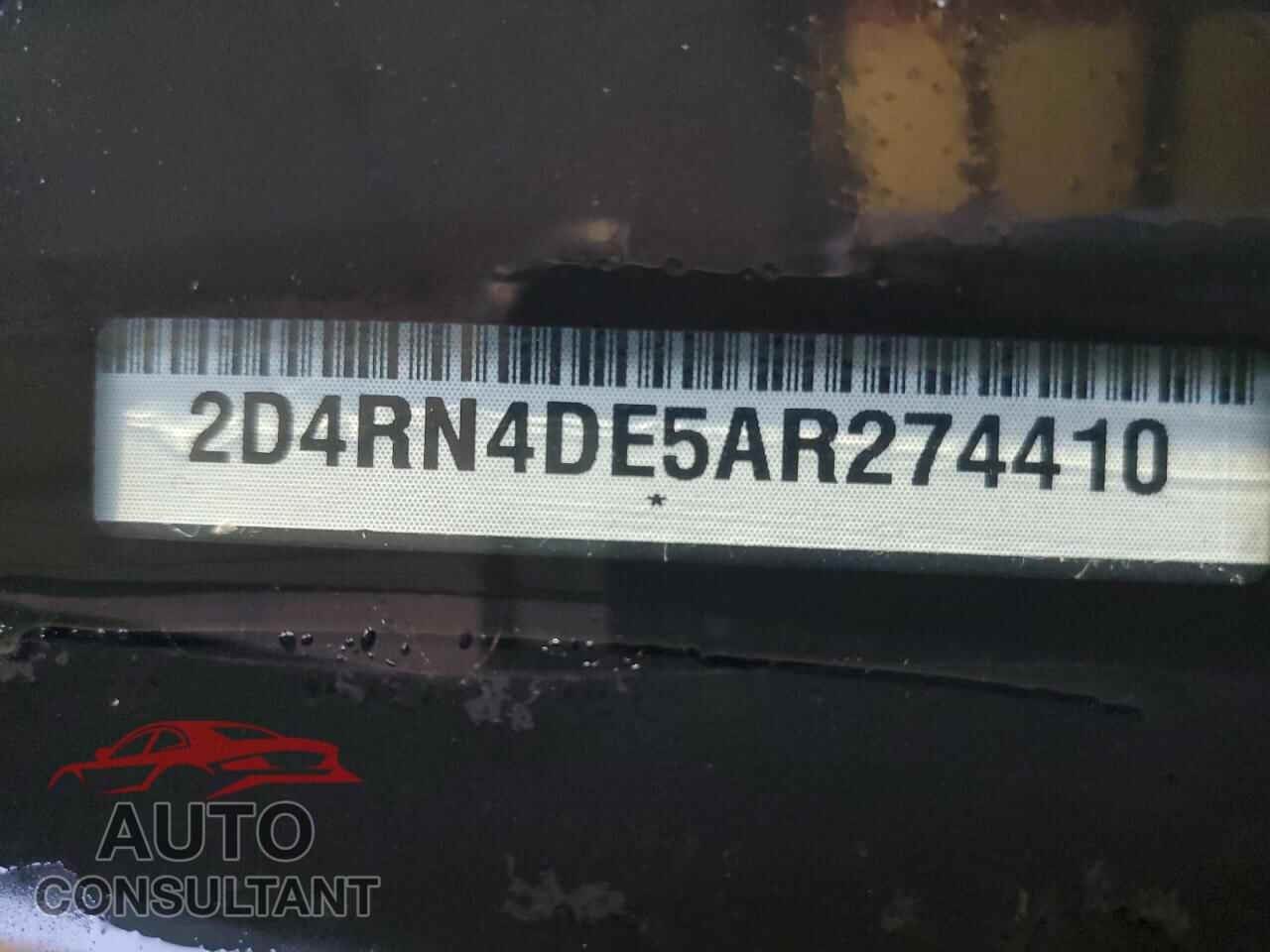 DODGE CARAVAN 2010 - 2D4RN4DE5AR274410