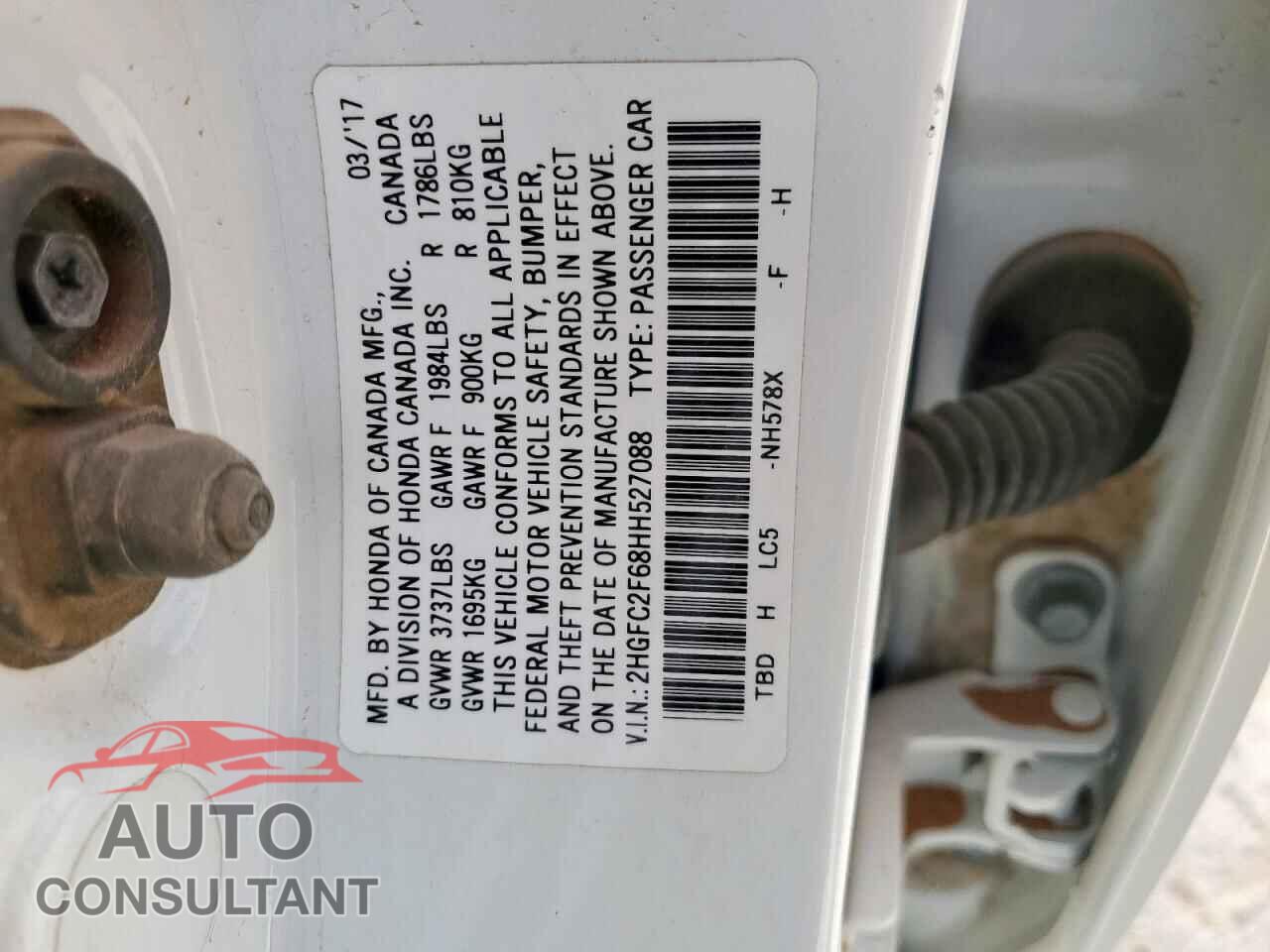 HONDA CIVIC 2017 - 2HGFC2F68HH527088