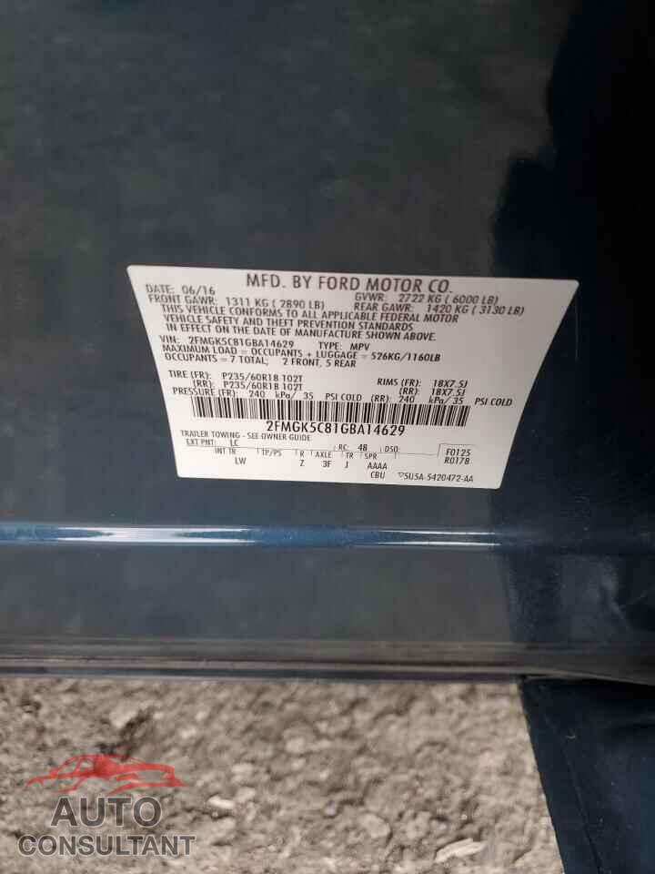 FORD FLEX 2016 - 2FMGK5C81GBA14629
