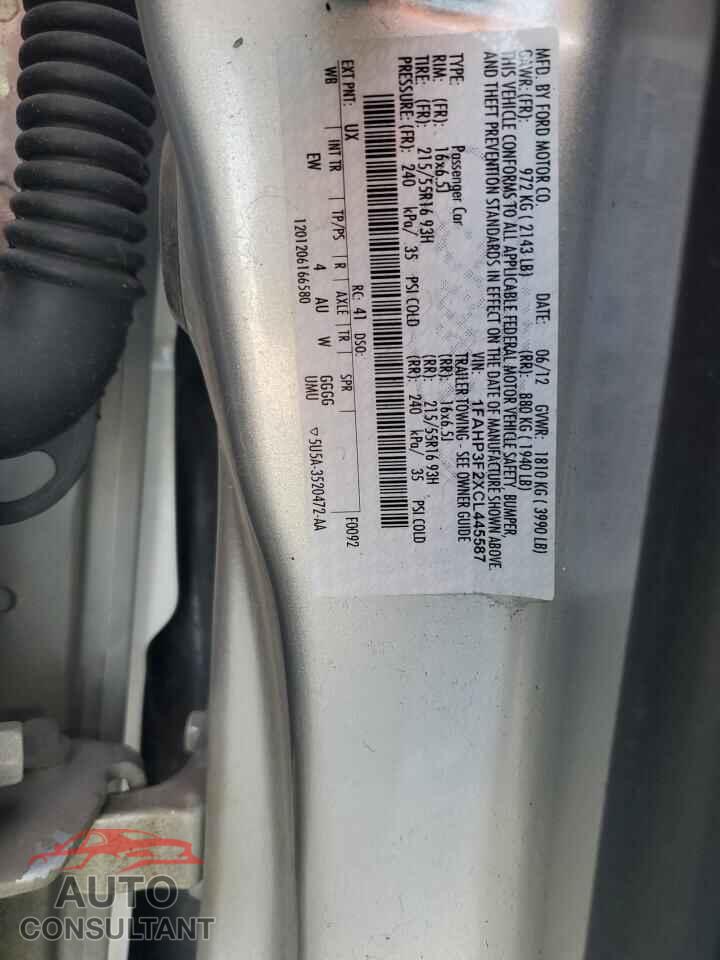 FORD FOCUS 2012 - 1FAHP3F2XCL445587