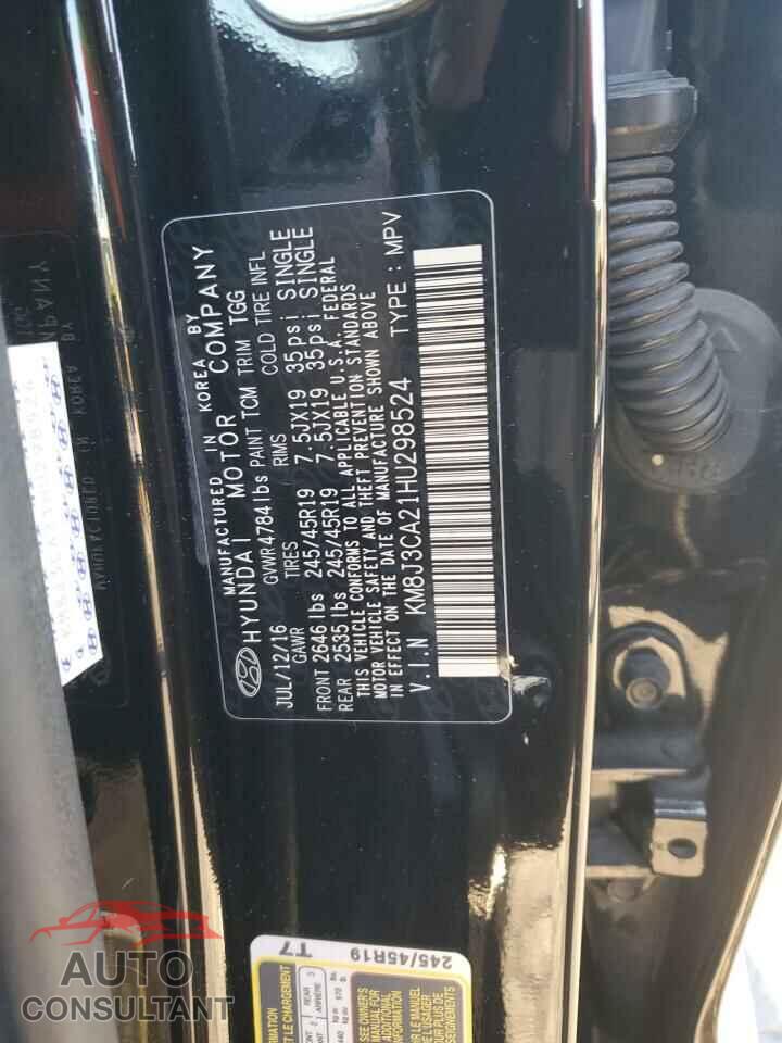 HYUNDAI TUCSON 2017 - KM8J3CA21HU298524