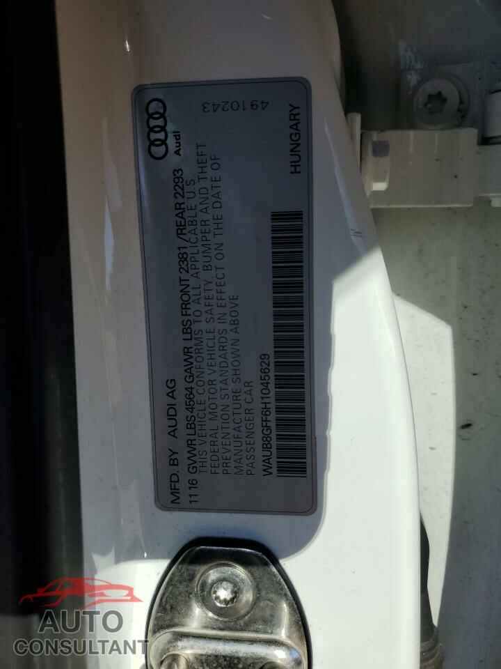 AUDI A3 2017 - WAUB8GFF6H1045629