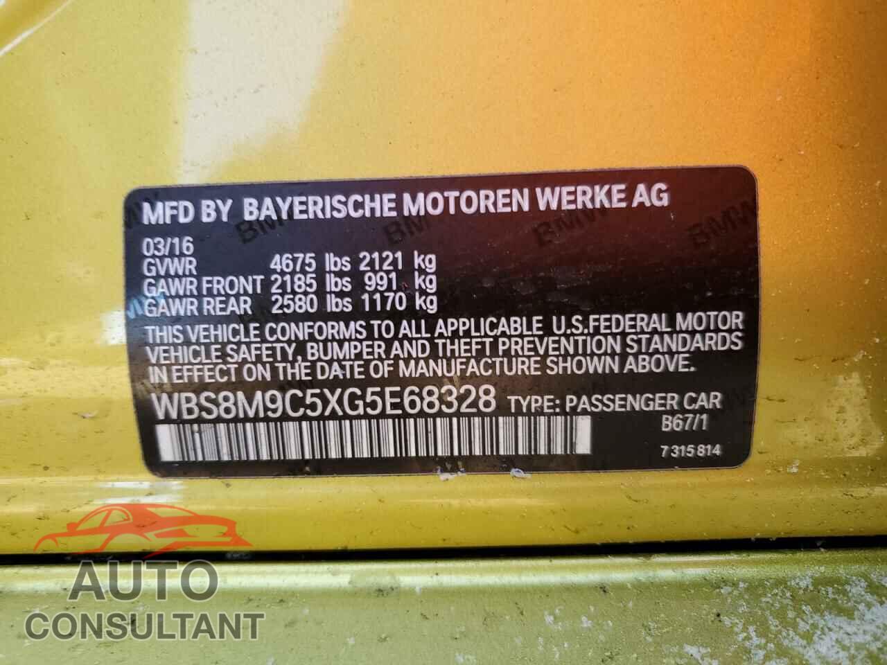 BMW M3 2016 - WBS8M9C5XG5E68328
