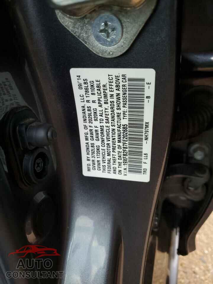 HONDA CIVIC 2015 - 19XFB2F87FE202685