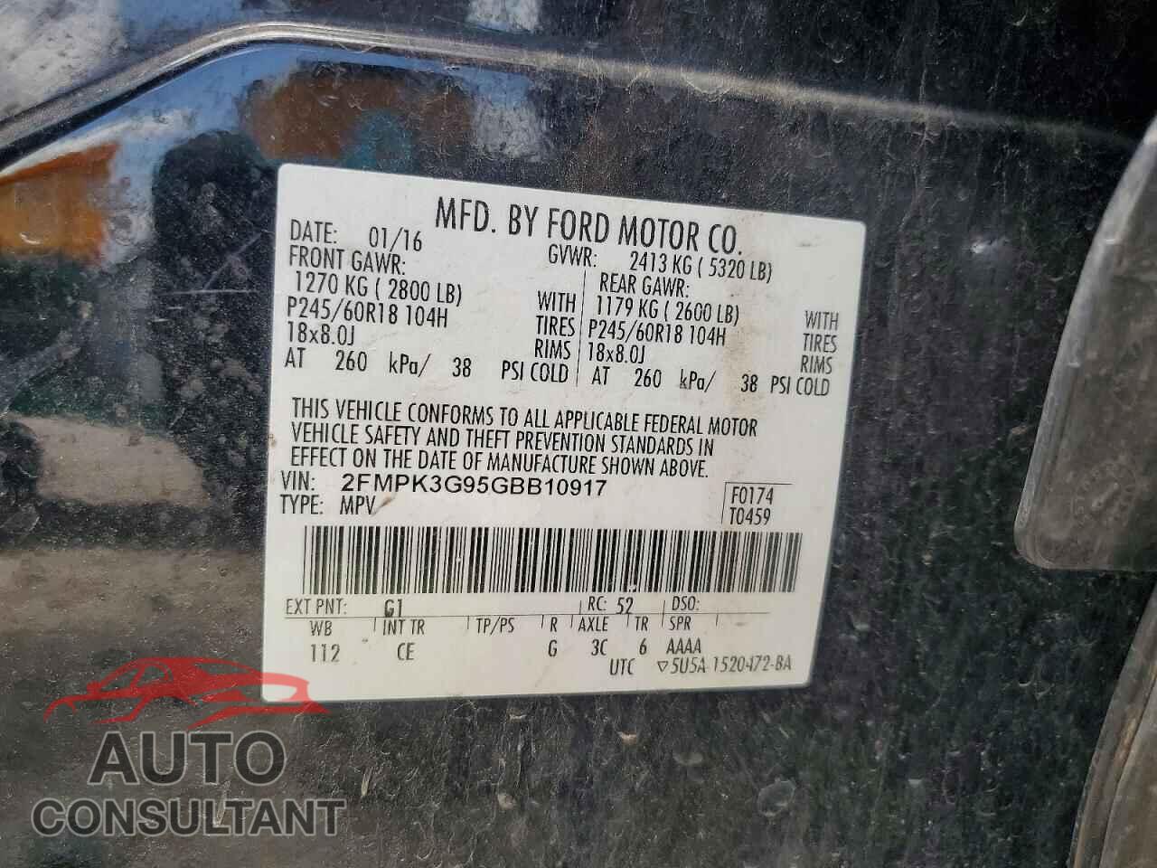 FORD EDGE 2016 - 2FMPK3G95GBB10917