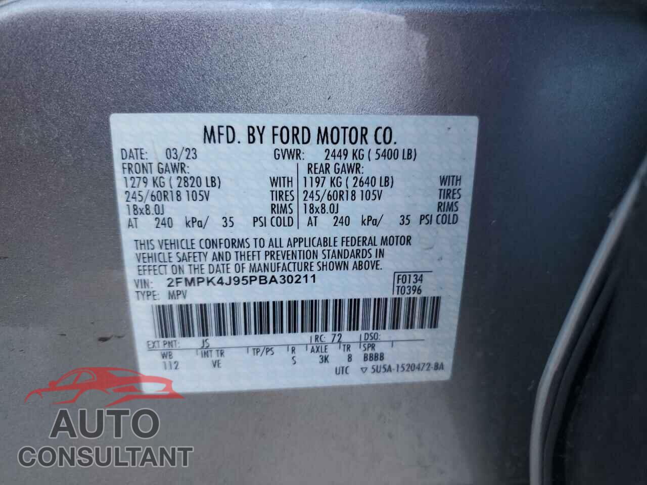 FORD EDGE 2023 - 2FMPK4J95PBA30211
