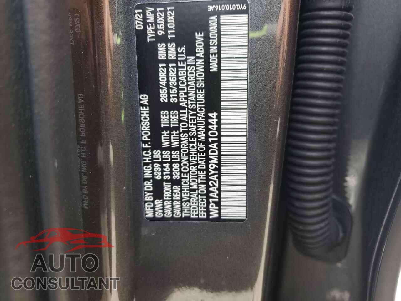 PORSCHE CAYENNE 2021 - WP1AA2AY9MDA10444