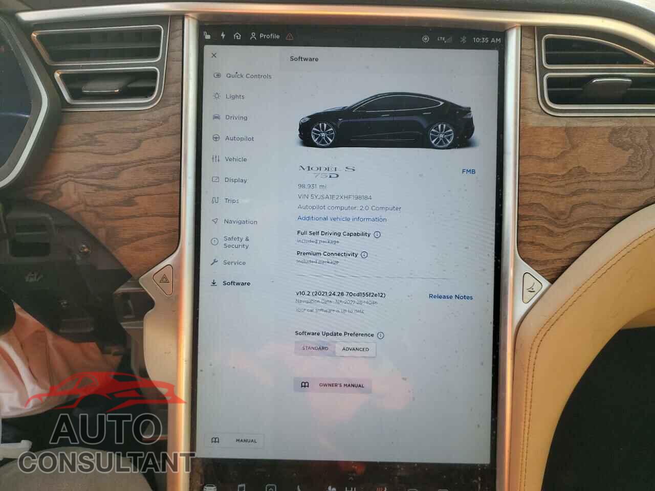 TESLA MODEL S 2017 - 5YJSA1E2XHF198184