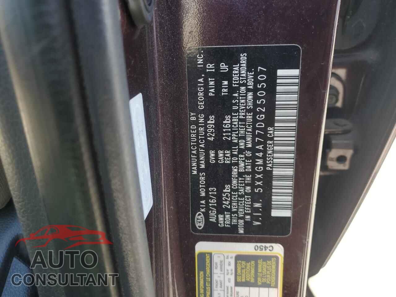 KIA OPTIMA 2013 - 5XXGM4A77DG250507