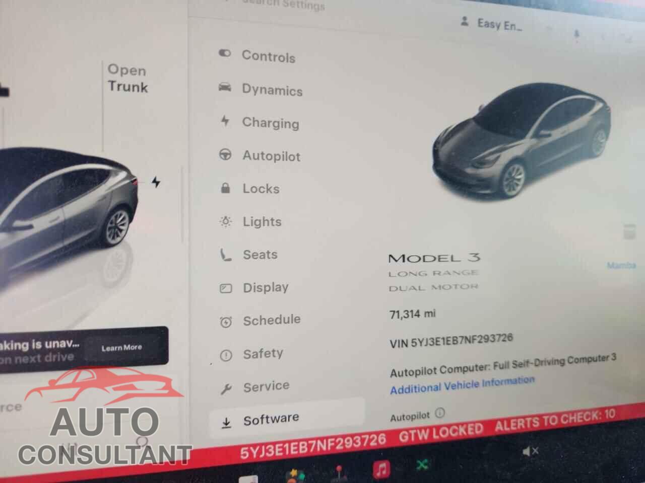 TESLA MODEL 3 2022 - 5YJ3E1EB7NF293726