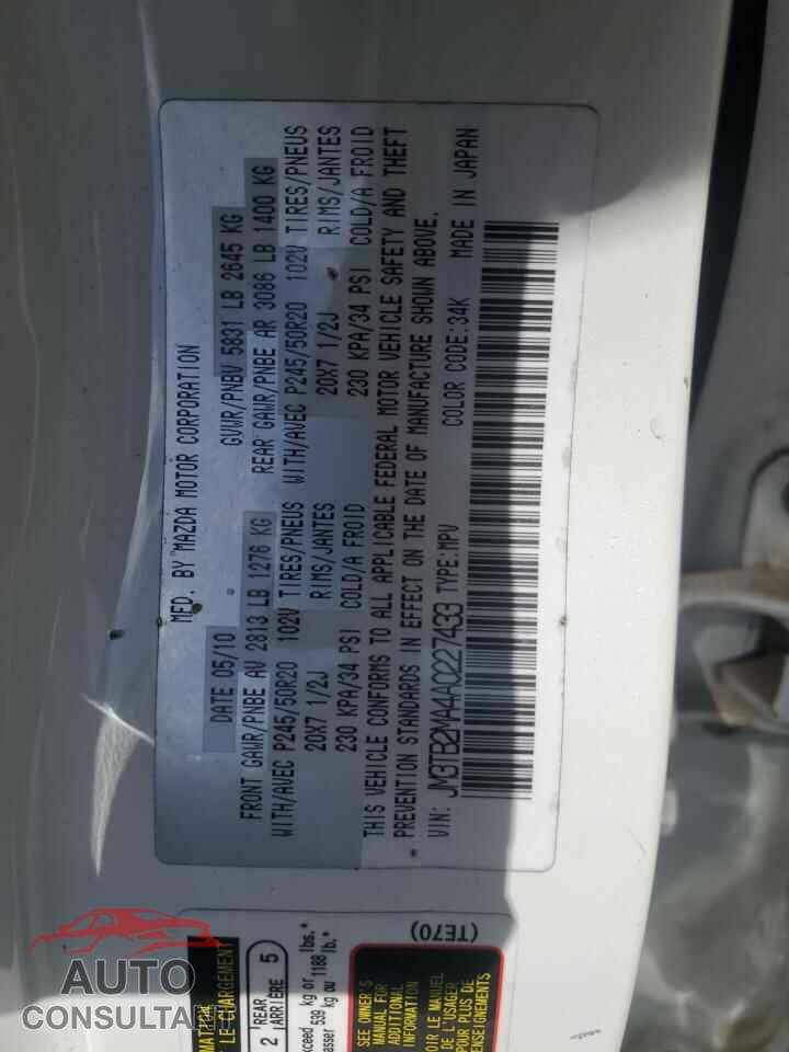MAZDA CX-9 2010 - JM3TB2MA4A0227433