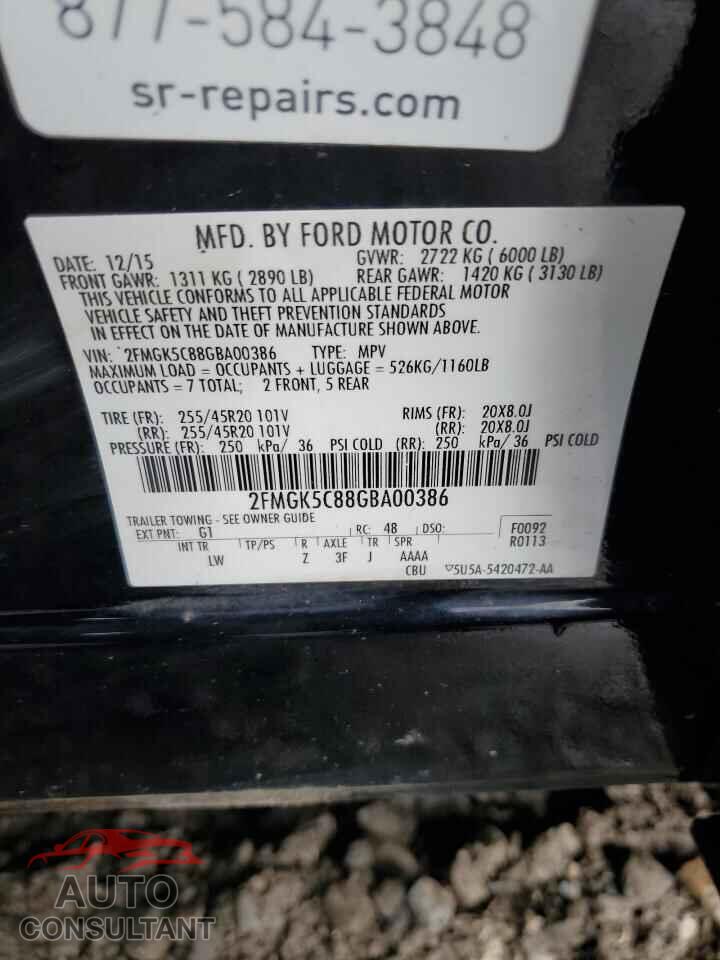 FORD FLEX 2016 - 2FMGK5C88GBA00386