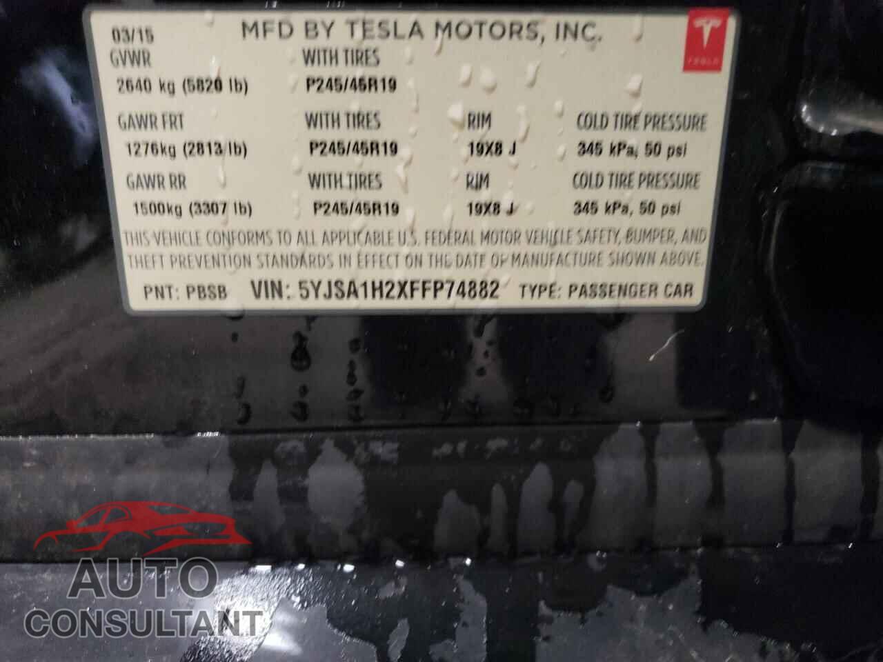 TESLA MODEL S 2015 - 5YJSA1H2XFFP74882