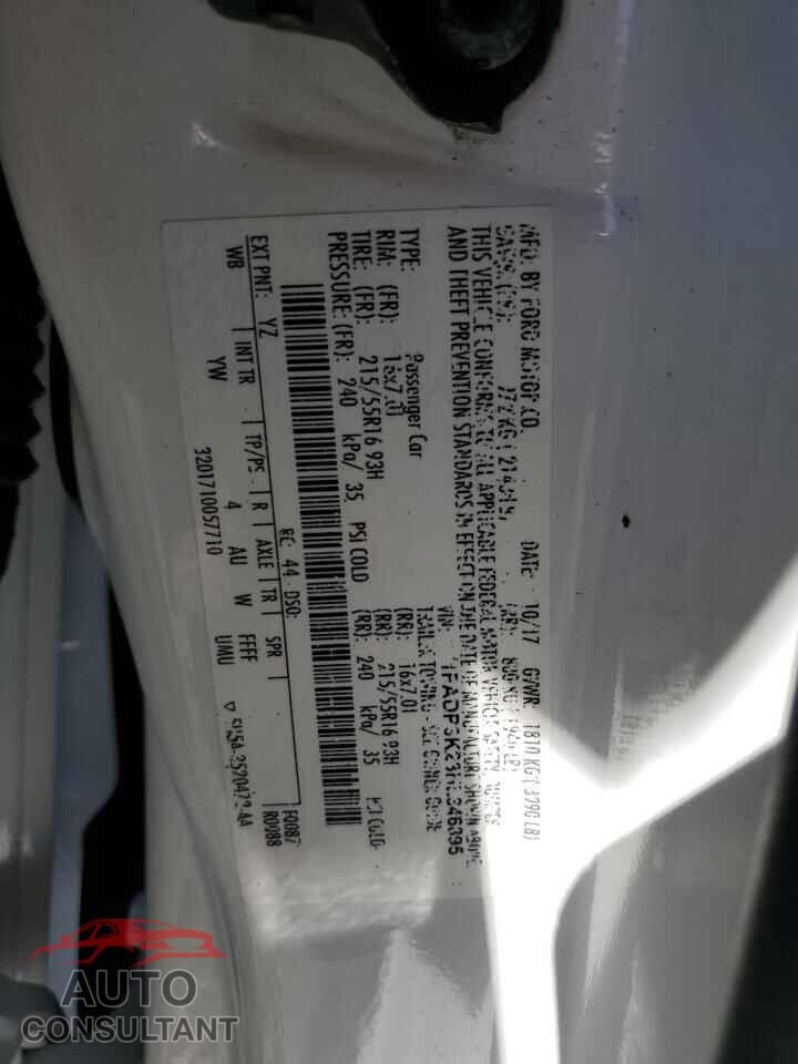 FORD FOCUS 2017 - 1FADP3K23HL346895