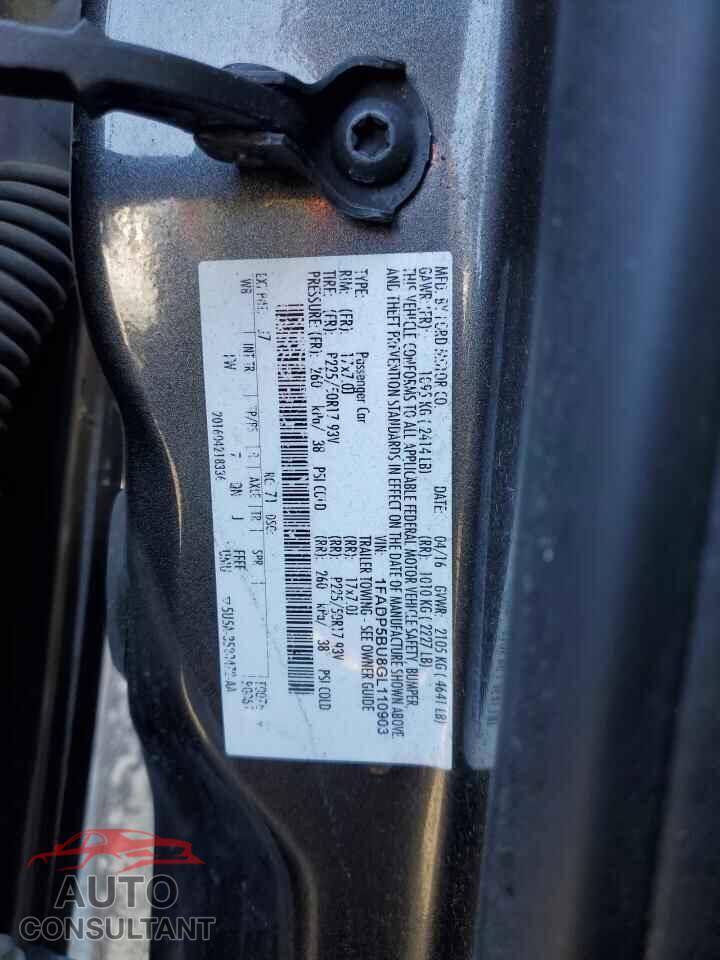 FORD CMAX 2016 - 1FADP5BU8GL110903