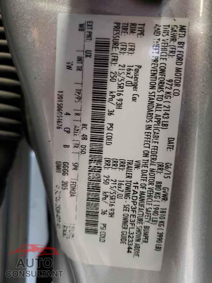 FORD FOCUS 2015 - 1FADP3FE3FL323344