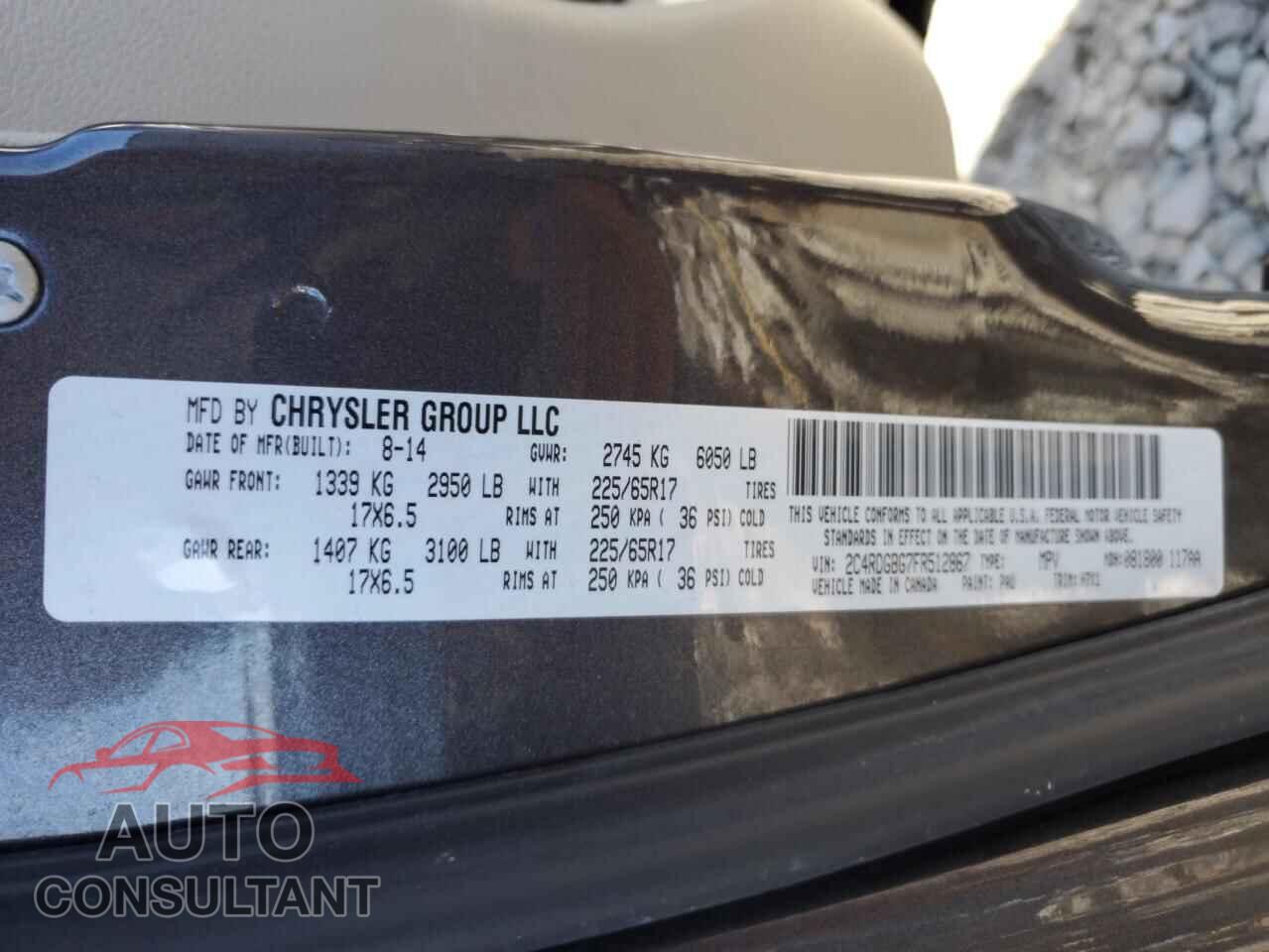 DODGE CARAVAN 2015 - 2C4RDGBG7FR512867