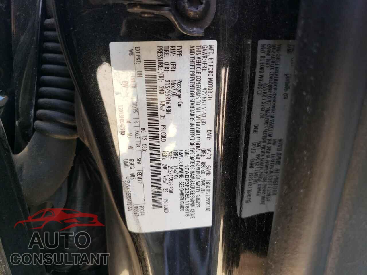 FORD FOCUS 2014 - 1FADP3F23EL178875