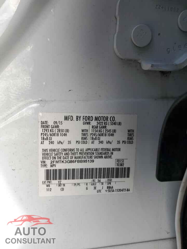 FORD EDGE 2015 - 2FMTK3G86FBB95139