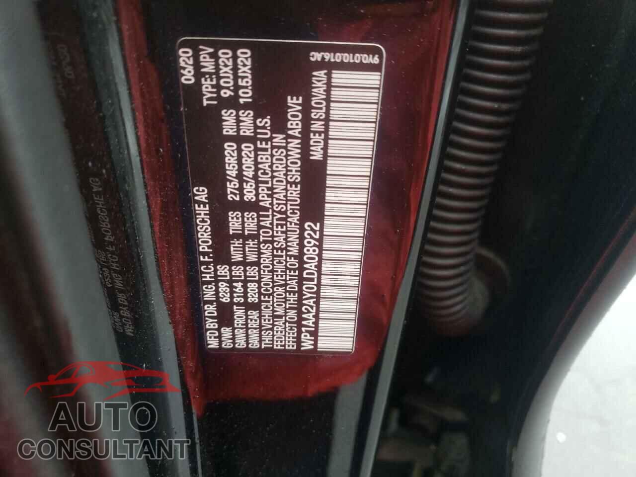 PORSCHE CAYENNE 2020 - WP1AA2AY0LDA08922