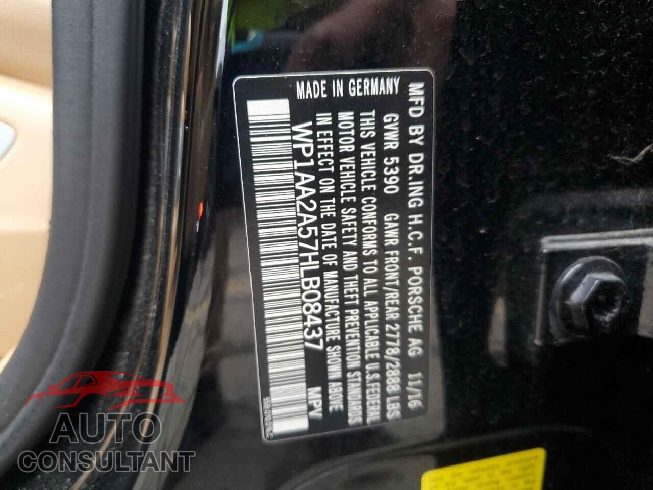 PORSCHE MACAN 2017 - WP1AA2A57HLB08437